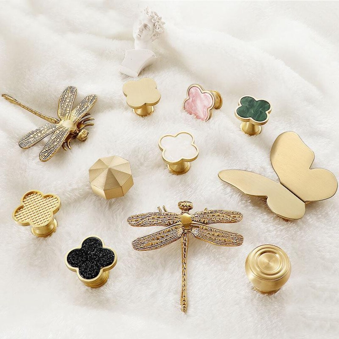 Solid Brass Handles Knobs Cupboard Kitchen Cup Drawer Bin Pulls Cabinet ...