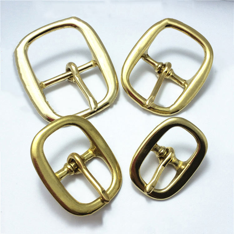 Solid Brass Oval Belt Buckle Center Bar Single Prong Pin