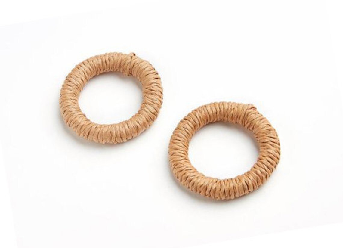 Pendientes de madera de ratán natural aros 41mm 1-5/8 | Etsy