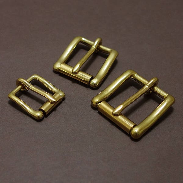 Solid Brass Square Roller Belt Buckle Heel Bar Single Prong Pin Tongue Strap Leather Craft Fix Repair Replacement 16 20 23 25 32 38mm