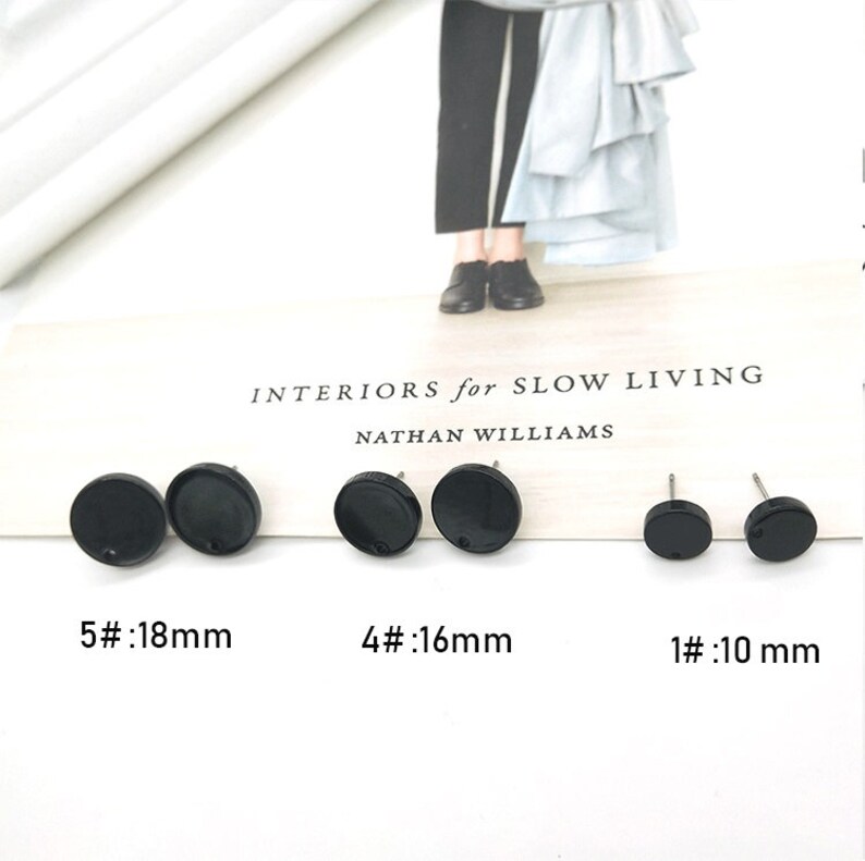 Round Acrylic Stud Earring Post Connector Findings 10 12 14 16 Etsy