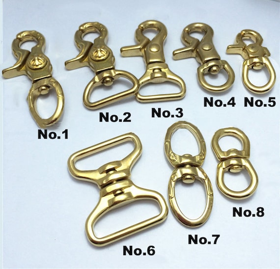 Solid Brass Eye Bolt Scissor Snap Square Eye Swivel Trigger Hook Clip  Lobster Clasp Bag Purse Strap Dog Leash Key Fob Rein Dive Leathercraft