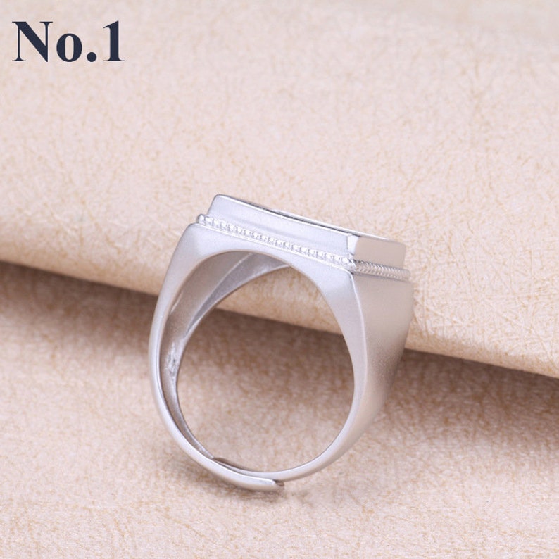Sterling Silver Adjustable Ring Square Setting 12 14 mm 12 916 925 Antique Boho Vintage Jewelry Rings Bases Gemstone Stone Cabochon Bulk