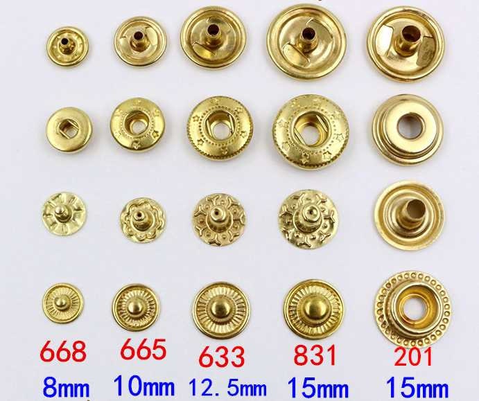 Solid Brass Round S Spring Snap Button 8 10 12 15 Mm Rivet -  Israel