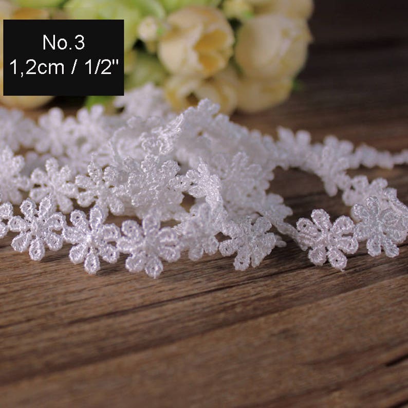 Embroidered Daisy Flower Lace Trim Etsy