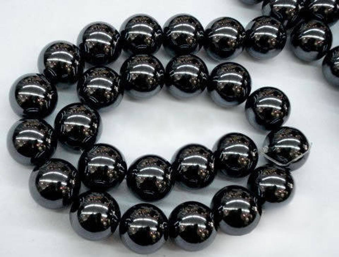 Black Magnetic Hematite Bead Center Drilled Round 2 3 4 6 8 10 | Etsy