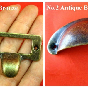 Tirador de cajón de taza de hierro, manija de papelera, tocador, biblioteca, etiqueta, marco de etiqueta, archivador, tarjetero, estilo vintage, muebles antiguos de bronce, decoración de gabinetes