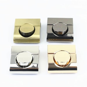 Herrajes para bolsos con cierre abatible cuadrado, dorados, plateados, bronce, negro, 1/10 piezas, hechos a mano, para hacer bolsos, metal, 34 mm, 1 3/8"