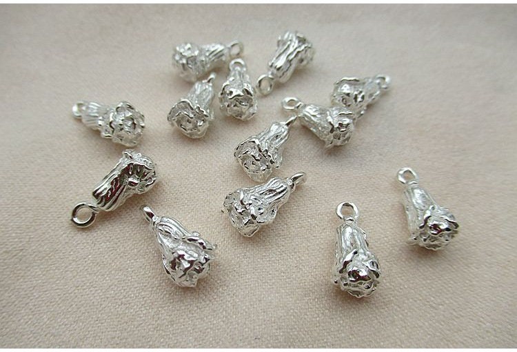 Sterling Silver Good Luck Cabbage Charm Pendant 7x13.5mm Etsy UK