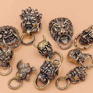 Massivem Messing Concho 1-Zoll-Schraube zurück Ring Schleife Vintage Gothic Lion Beast Choker Gürtel Geldbörse Brieftasche Accessoires Leathercraft Lot
