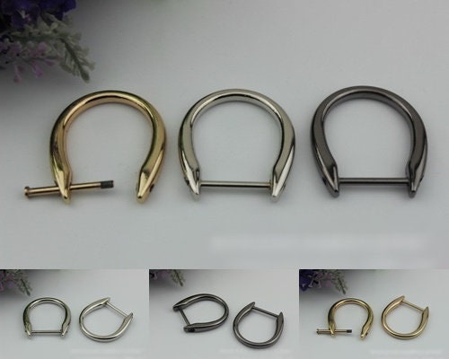 2 D Ring Screw GOLD For Louis Vuitton Cosmetic pouch Attach Strap 15mm  Horseshoe