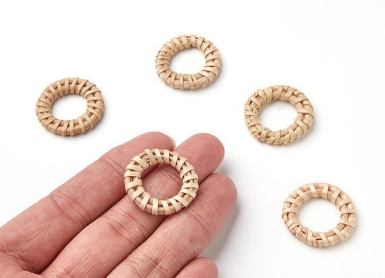Aros de pendiente de madera de ratán natural 27 mm 1-1/8 | Etsy
