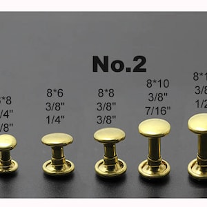 Rivetto rapido a doppia testa in ottone massiccio con perno a testa tonda, chiusura a bottone, borsa in pelle, cintura, scarpa, bracciale, riparazione, sostituzione
