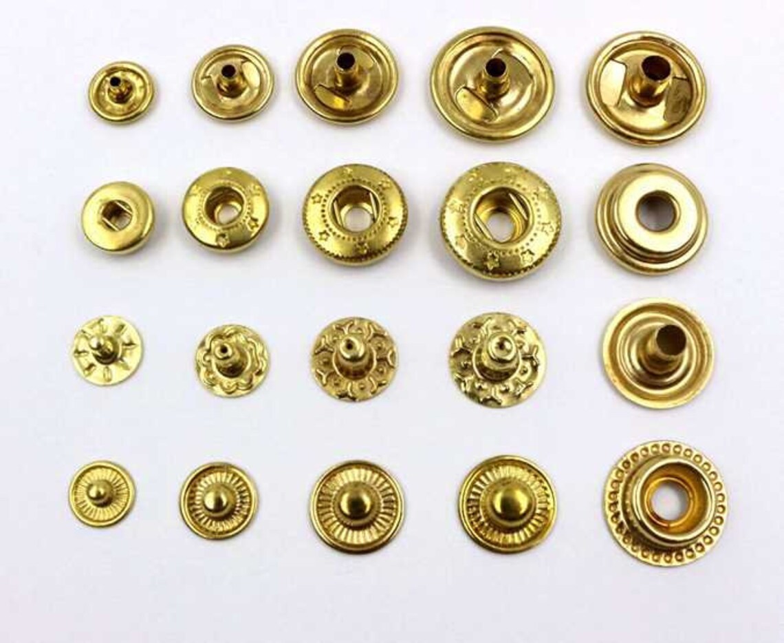 Solid Brass Round S Spring Snap Button 8 10 12 15 mm Rivet Etsy