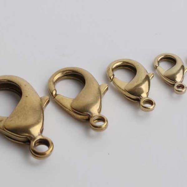 Solid Brass Lobster Claw Clasp 9-27 mm Parrot Jewelry Making Necklace Bracelet Fastener Finding Hardware Accessories Leathercraft Wholesale