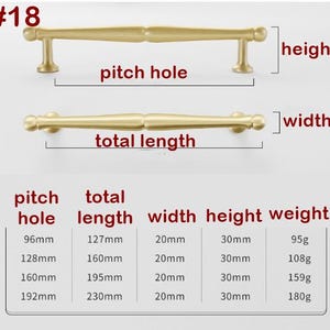 Solid Brass Handles Knobs Cupboard Kitchen Cup Drawer Bin Pulls Cabinet ...