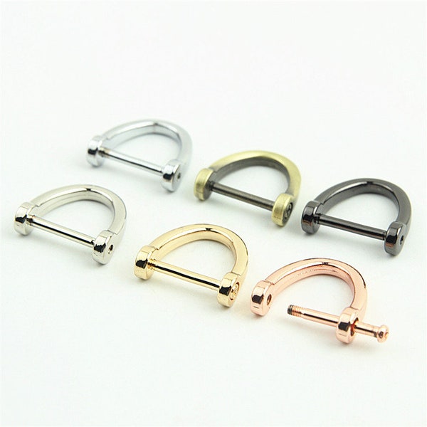 Handbag Handle Connector D Screw 18 mm 1/10pcs Gold Silver Bronze Bag Hardware Metal Clip Clasp Buckle Purse Strap Rectangle Rings Shackle