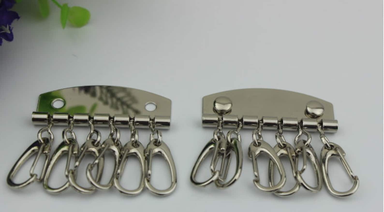 6 Hooks Metal Key Holder Plate 47mm 1 14/16 Pouch Spring Etsy