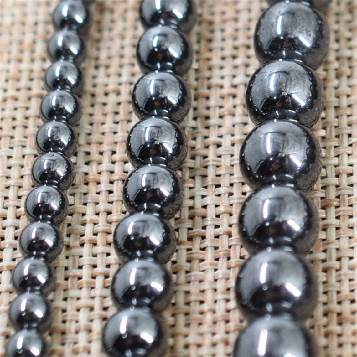 Black Hematite Bead Center Drilled Round 2 3 4 6 8 10 Etsy