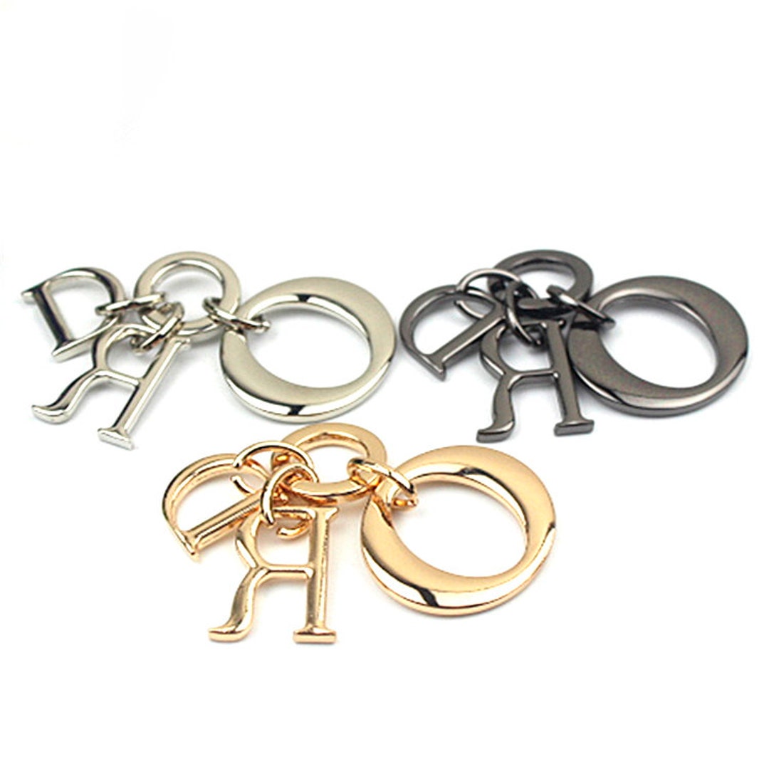 10pcs 1-inch Keychain Hardware Set Suitable For Decorations Of Wristlets,  Purses, Cell Phone Cases, Keychains, Etc. In Dark Grey