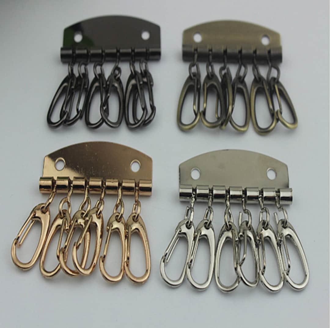 Purse Hook Keychain Ring Gold Light Tone Hook Customized 