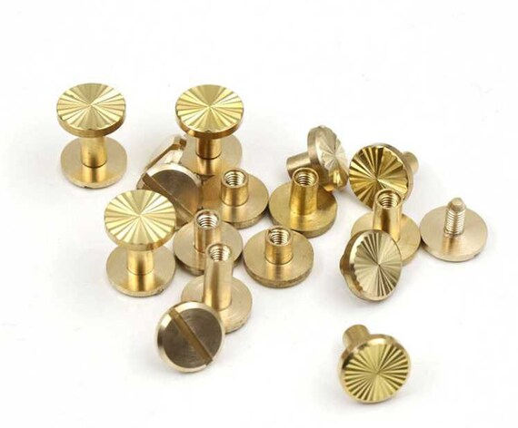 100PCS Chicago Screws Buttons Screw Posts Nail Rivet Leather Crafting 5  Sizes US