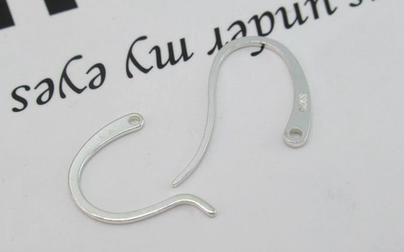 Sterling Silver Fish Hook Earring Wires 14x11 12x20mm Earring