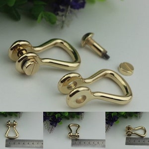 Horseshoe Handbag Connector 10pcs Bag Hardware Light Gold Metal Clip Clasp Buckle Purse Strap Handles Screw D Rings Shackle Wholesale Bulk