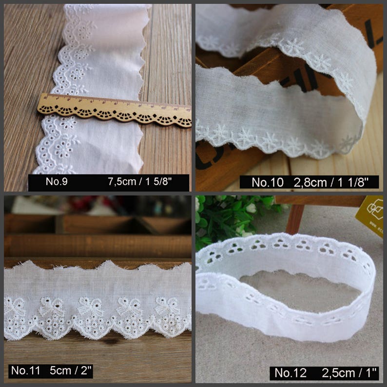 Embroidery Scalloped Cotton Eyelet Lace Trim image 5