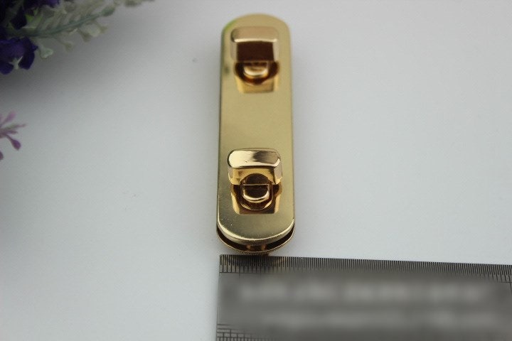 Rectangle Twist Press Lock Bag Hardware Light Gold 1/10 Pcs 