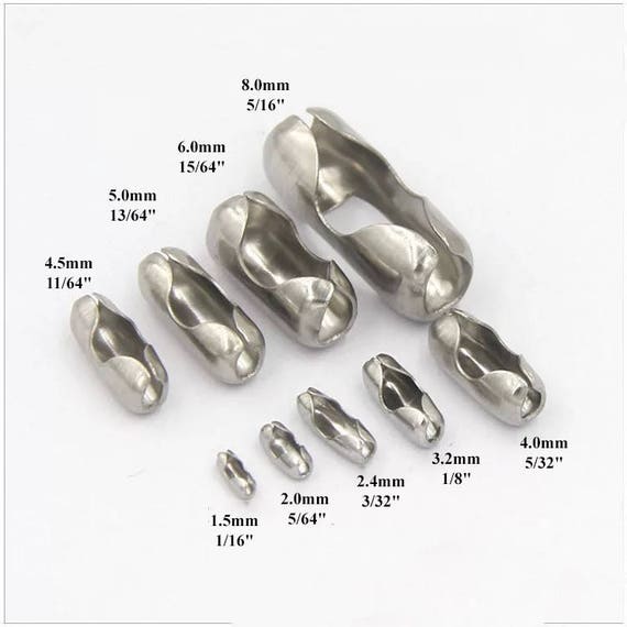 5 Silver Ball Chain Connectors 