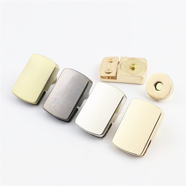 Magnetic Button Lock 33mm 1 1/4" Purse Charm Organizer Luggage Hardware Gold Black Lock No Key Closure Small Bag Clutch Metal Accessories