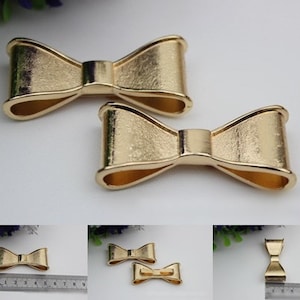 Bow-Knot Purse Label 1/10pcs Bag Hardware Charm Light Gold Handmade Purse Handbag Making Metal Decoration 50mm 2" Bulk Wholesale Supplies