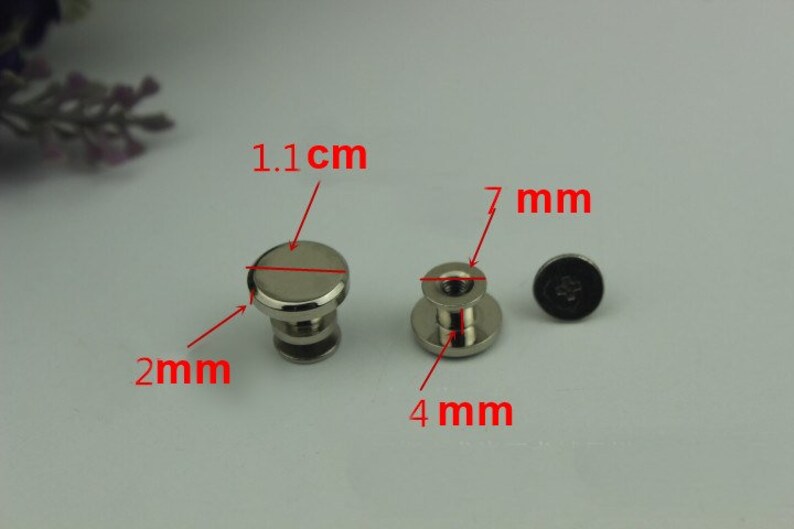Flat Head Button Belt Strap Chicago Screw Back Rivet Concho Stud 11mm 38 Bag Hardware Screwback Shoe Blacelet Gold Silver Gunmetal Bronze