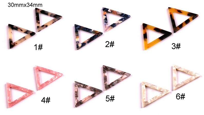 Triangle Statement Acrylic Earring Findings Statement Tortoise Shell Charms Blanks Pendants Geometric Shapes Resin Beads Diy Jewelry Making