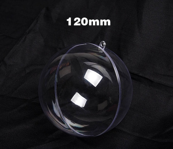 120mm 2 part Spheres Baubles Craft Decoration Clear Plastic Acrylic Balls 50mm