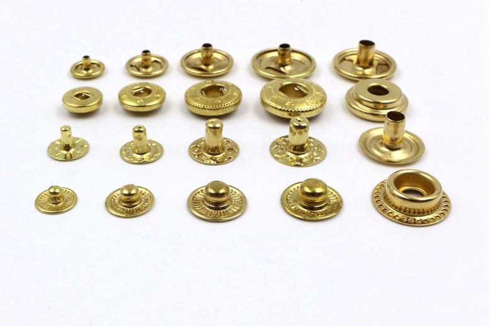 Solid Brass Round S Spring Snap Button 8 10 12 15 mm Rivet Etsy