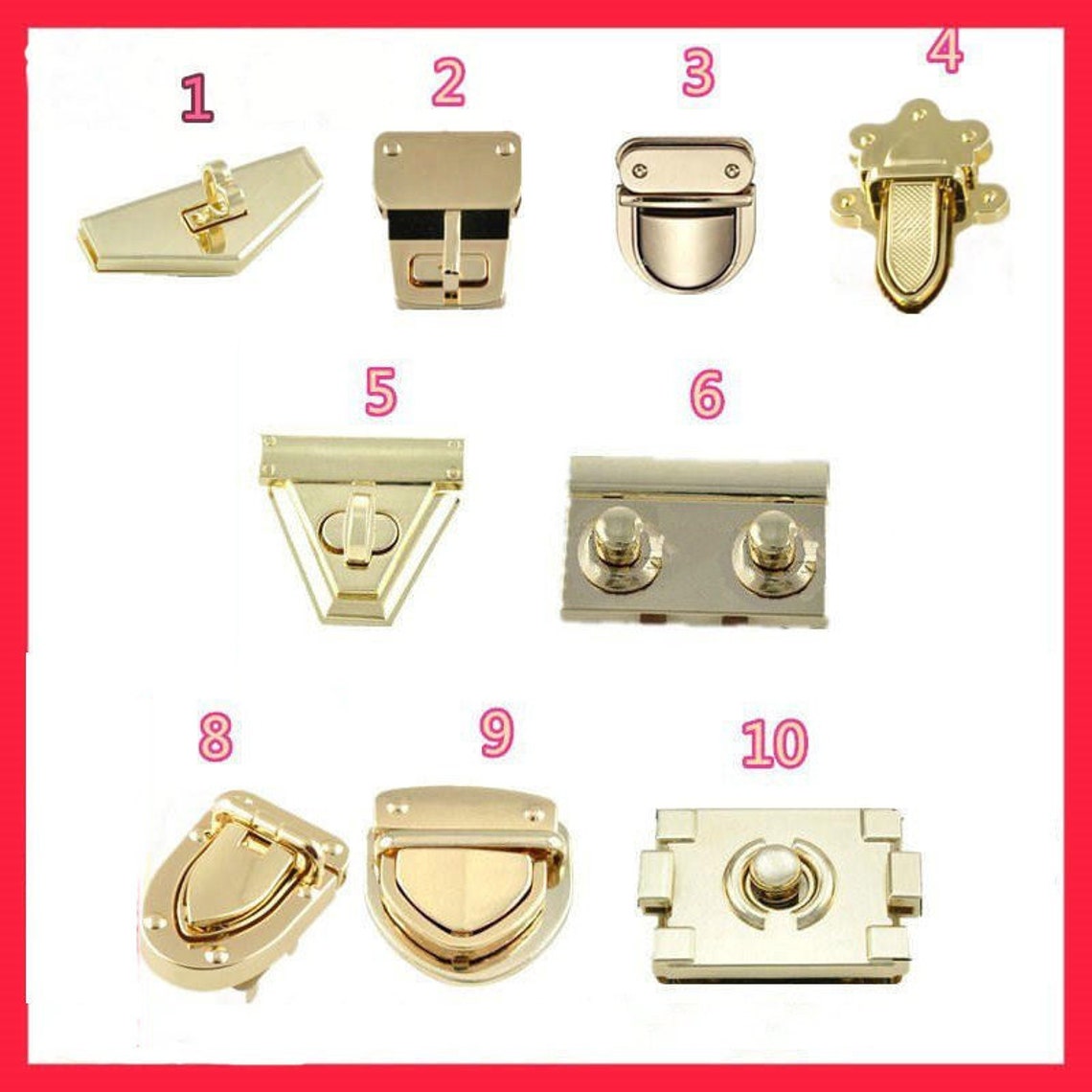 Metal Bag Locks Purse Clasp Thumb Tongue Catch Twist Lock Flap Etsy