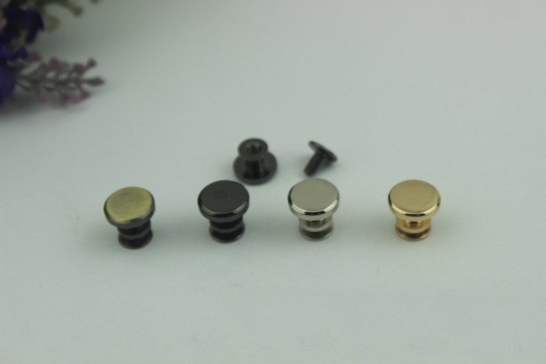 Flat Head Button Belt Strap Chicago Screw Back Rivet Concho Stud 11mm 38 Bag Hardware Screwback Shoe Blacelet Gold Silver Gunmetal Bronze