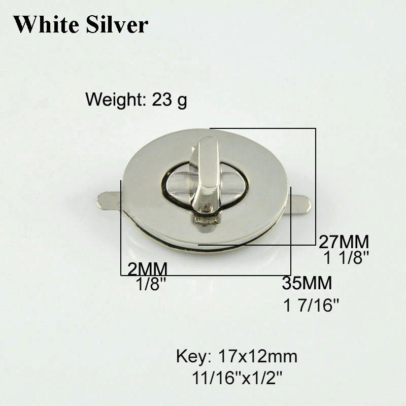 Metal Oval Twist Turn Lock Purse Flap Knob 23 29 35 Mm Gold 