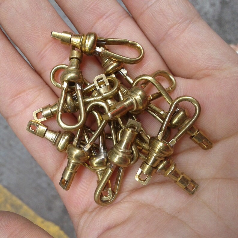 Solid Brass Pocket Watch Swivel Clip Chain Snap Hook 24 28 mm Etsy