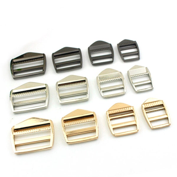 Ladder Lock Strap Buckle 20 25 31 38mm Silver Gold Black Hardware Leather Purse Bag Handbag Clutch Backpack DIY Supplies Wholesale