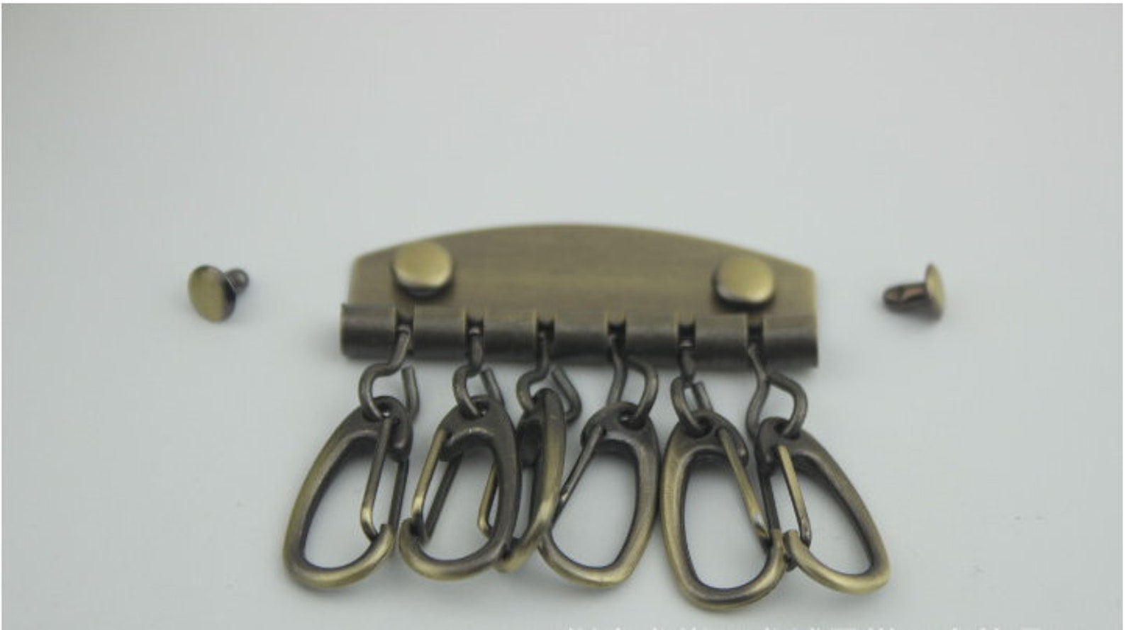 6 Hooks Metal Key Holder Plate 47mm 1 14/16 Pouch Spring Etsy