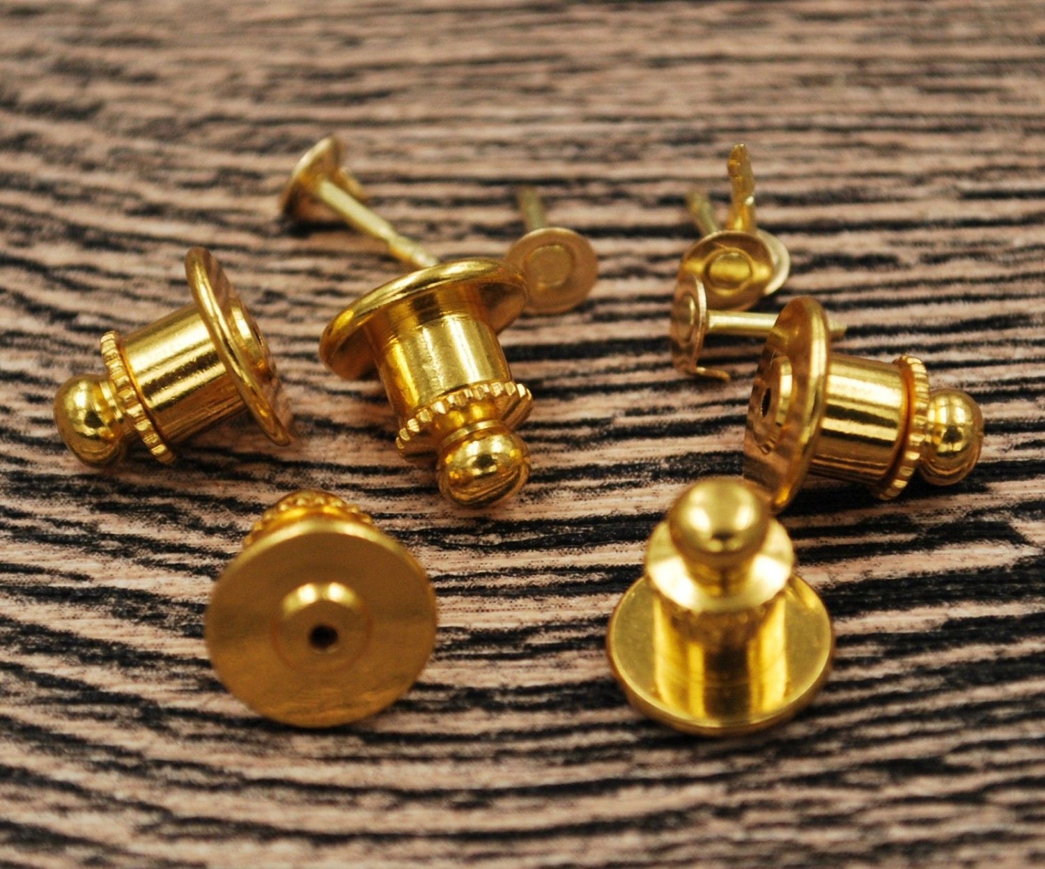 Set Locking Pin Back Clasp Keeper Nail Post Lapel Spring Ball Etsy