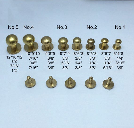 Details about 20pcs Sam brown browne screw studs Solid Brass Button Chicago Nail Rivets Details about 20pcs Sam brown browne screw studs Solid Brass Button Chicago Nail Rivets
