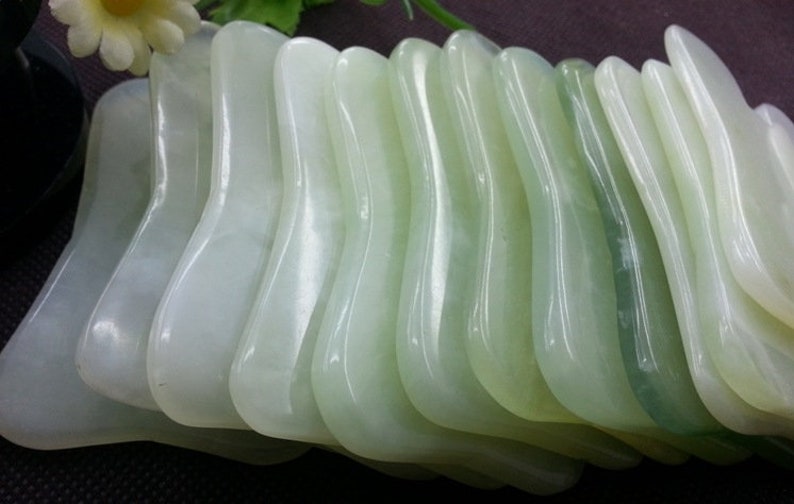 Natural Xiuyan Jade Gua Sha Board 72 45 4 mm 3 inch Rectangle Etsy