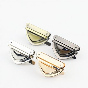 Metal Duck Tongue Purse Lock Thumb 42mm 1 5/8" Tuck Tongue Clasp Latch Clutch Case Bag Leathercraft Hardware Repair Gold Black Silver Bronze