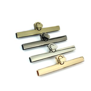 Herrajes para bolsos con cierre giratorio rectangular, dorados, plateados, bronce, 1/10 piezas, hechos a mano, para hacer bolsos, metal, 95 mm, 3 3/4"