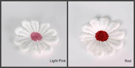 3-Pack, Iron on Jade Green Daisy Flower Applique Patch