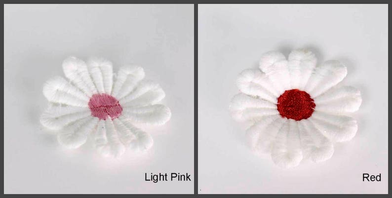 White Daisy Applique Floral Sew-on Patch Embroidered Lace 5cm 2 Rustic Country Boho Flower Sewing Decor Kids Bow Jacket Shorts Invitation